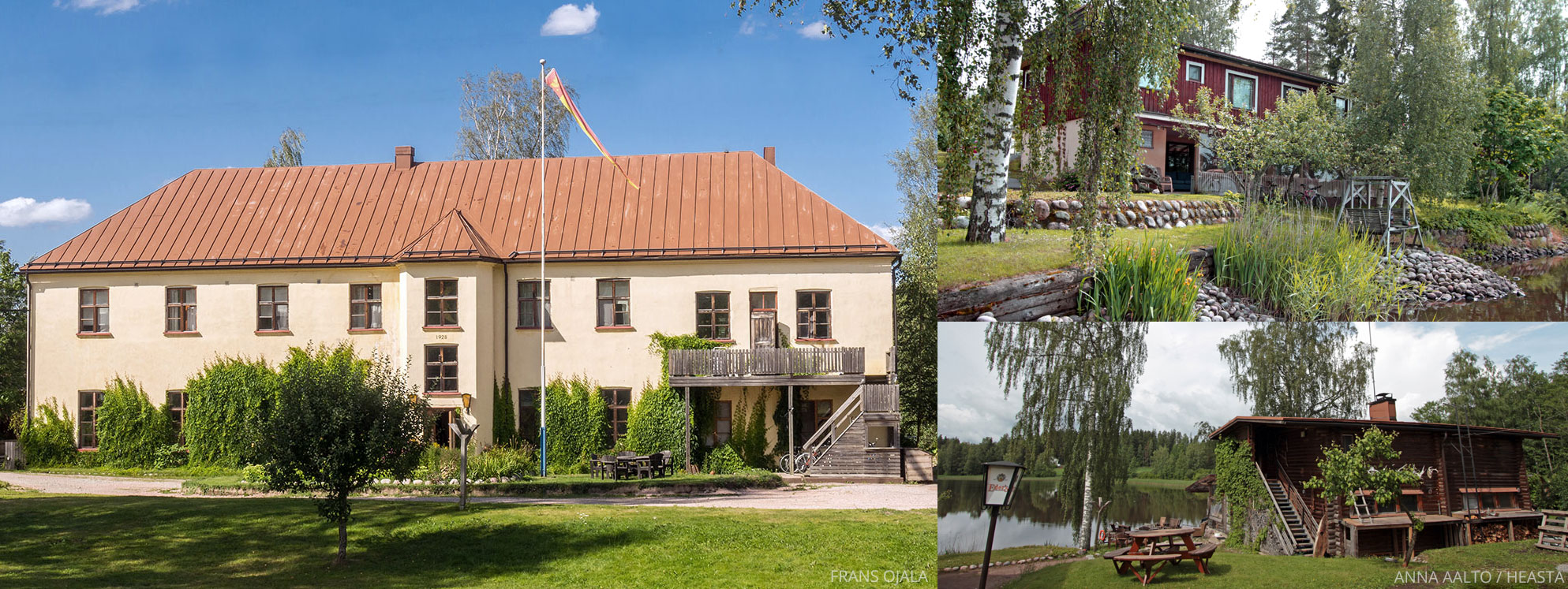 Main house, small house and sauna house
