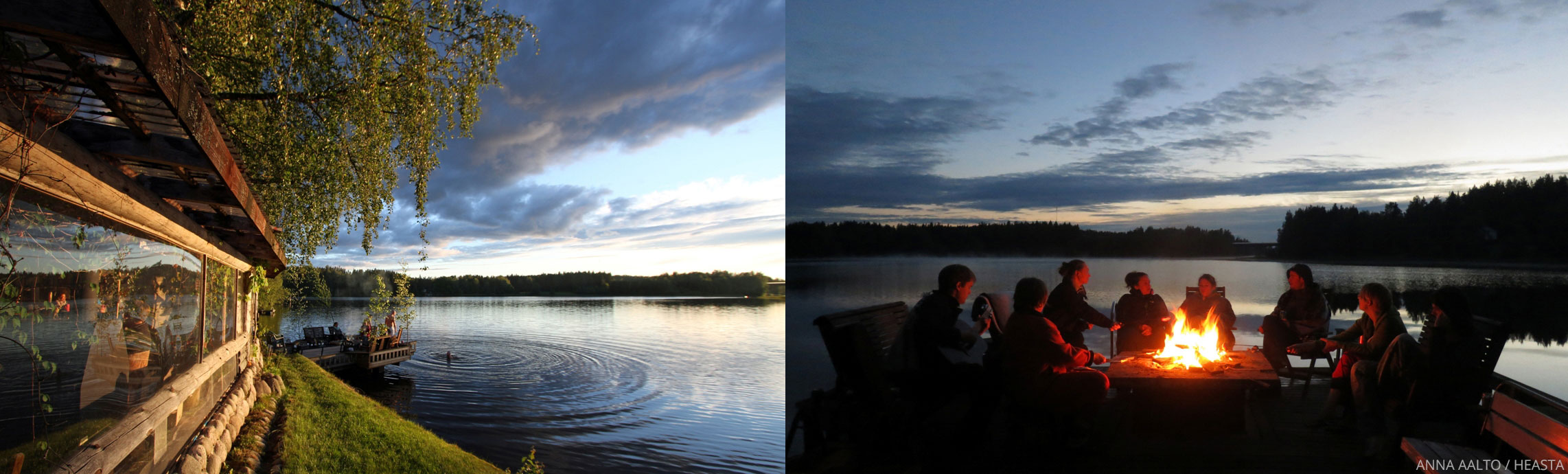 Main house, small house and sauna house