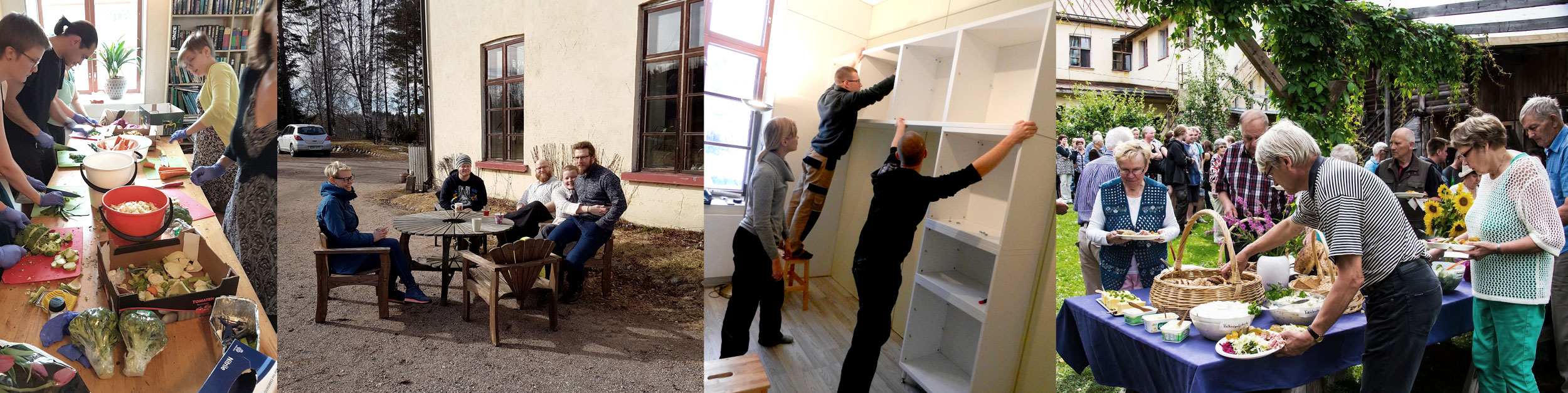 Main house, small house and sauna house